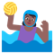 Woman Playing Water Polo- Medium-Dark Skin Tone emoji on Microsoft